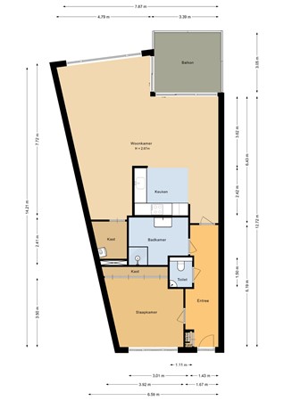Floorplan - Bikkersweg 54, 3752 WV Bunschoten-Spakenburg